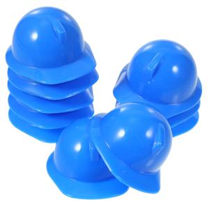 20Pcs 미니어처 건설 모자 재사용 가능한 플라스틱 미니 안전 애완 동물용 새 케이크 장식 병 토퍼 치킨