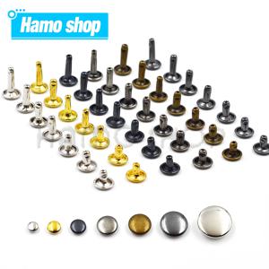 100 세트 5-15mm 금속 더블 캡 리벳 스터드 라운드 네일 리벳 Leathercraft 액세서리 수리 신발 가방 벨트 의류 의류