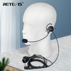 Retevis EHK002 H777 워키 토키 이어폰 2Pin 소프트 마이크 뒤 머리 헤드셋 BAOFENG UV-5R Quansheng 용 손가락 PTT 라디오