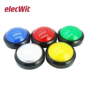 DIY 아케이드 게임 기계 부품에 대 한 마이크로 스위치로 조명 100mm 큰 라운드 푸시 버튼 LED 5/12V 대형 돔 조명 스위치