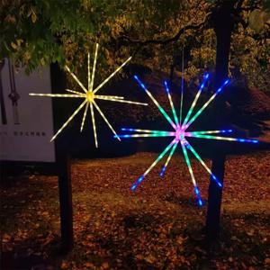2023 새해 LED 불꽃 놀이 스트링 조명, 유성 램프, 배터리 전원, 웨딩 크리스마스 파티 실내 야외 장식