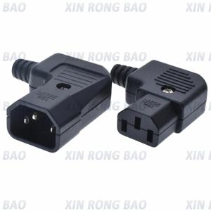 검정색 팔꿈치 IEC320 C13 C14 전원 코드 배선 전원 플러그 IEC 커넥터 콘센트 PDU UPS 전기 AC 소켓 플러그 10A 250V 조립