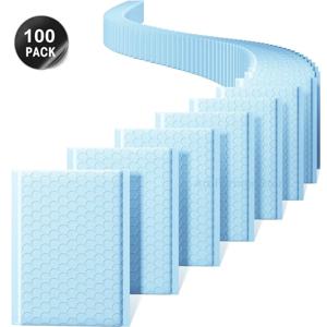100 Pcs 버블 메일러 블루 폴리 버블 메일러 셀프 인감 패딩 봉투 선물 방수 포장 봉투 가방 배송