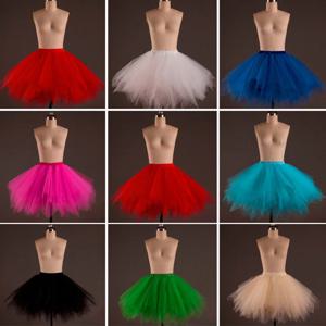 Tulle 웨딩 액세서리 페티코트 짧은 슬립 드레스 빨간색과 흰색 투투 푹신한 스커트 로커빌리 크리놀린 소녀용