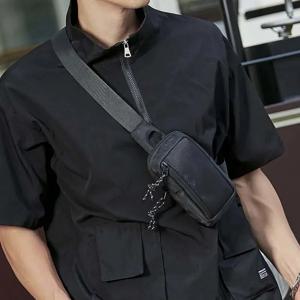 남성용 크로스바디 백, 일본 스트리트 트렌드 스포츠 미니 체스트 백, 대각선 숄더백, 심플 크로스 백, 인스 트렌디 브랜드