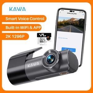 블랙박스 차량용 DVR 대시 캠, KAWA D5 비디오 녹음기, 비상 음성 제어, 야간 투시경, WiFi 앱 모니터, WDR, 2K 대시 카메라