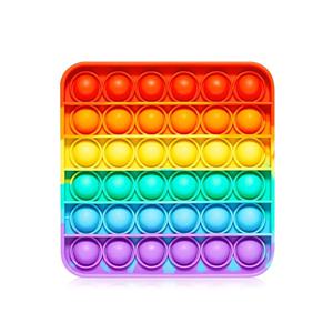 푸시 버블 Fidget 장난감 레인보우 스퀘어 스트레스 릴리프 감각 장난감 자폐증, 스트레스, 불안 어린이 및 성인 짜기 장난감