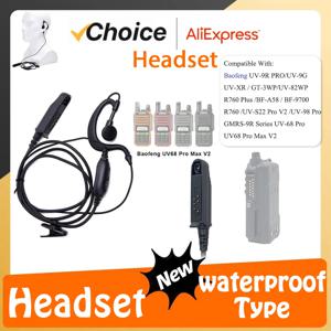 BAOFENG UV-9R Plus 워키 토키 헤드셋 UV68 Pro Max V2 방수 이어폰 UV9R BF-A58 BF9700 이어폰 마이크 햄 라디오 액세서리