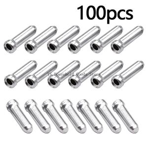100pcs 자전거 브레이크 시프터 케이블 팁 알루미늄 브레이크 라인 디레일러 시프트 내부 와이어 엔드 캡 팁 크림프 MTB 자전거 액세서리