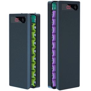 8/10*18650 전원 은행 배터리 박스 홀더 iPhone Xiaomi Huawei 18650 배터리 케이스 용 휴대용 듀얼 USB 유형 C 충전 쉘