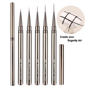 5PCS 네일 아트 라이너 브러쉬 손으로 그린 ​​브러시 아크릴 UV 젤 색상 페인트 빌더 드로잉 펜 DIY 매니큐어 디자인 액세서리
