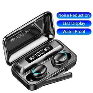 F9 무선 이어폰 LED Dislpaly Binaural TWS 무선 블루투스 헤드셋 방수 소음 감소 블루투스 헤드폰