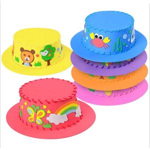 수제 바느질 EVA 모자, DIY 만화 모자, 어린이 모자 장난감, 창의적인 유아 선물