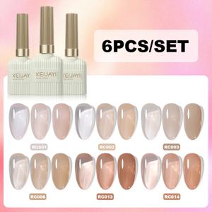 XEIJAYI 6Pcs 15Ml 네일 젤 폴란드어 세트 젤 매니큐어 또는 홈 & 살롱 네일 아트 Diy 담그기에 적합