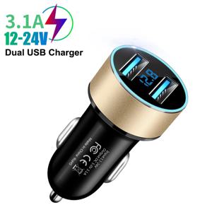 LED 디스플레이 전압계 3.1A 듀얼 USB 전화 충전기 12-24V 자동차에 대 한 자동차 시가 라이터 전원 어댑터 소켓 분배기