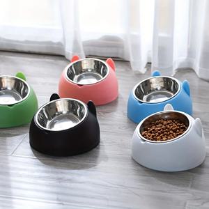 1pc 스테인레스 스틸 식품 음식 그릇, 새끼 고양이, 강아지, 고양이, 개를 위한 일일 먹이통, 내구성이 뛰어난 미끄럼 방지 애완동물 먹이통 용품