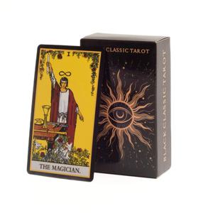 블랙 클래식 타로 카드 데크 78pcs 운세 게임 세트 가족 모임 및 보드 게임 가이드북 포함
