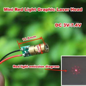 미니 레드 라이트 그래픽 레이저 헤드 모듈, 적합한 전압 DC 3V-7.4V 레이저 포인터 튜브, 레드 도트 다이오드 회로 모듈