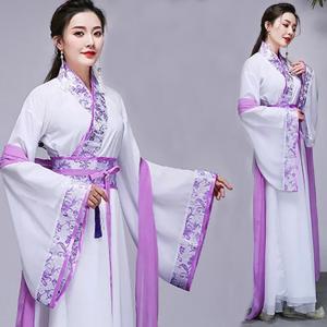 고대 중국 코스튬 요정 코스프레 한푸 원피스, 여성용 빈티지 당나라 세트 한푸 귀족 공주 코스튬 민속 무용