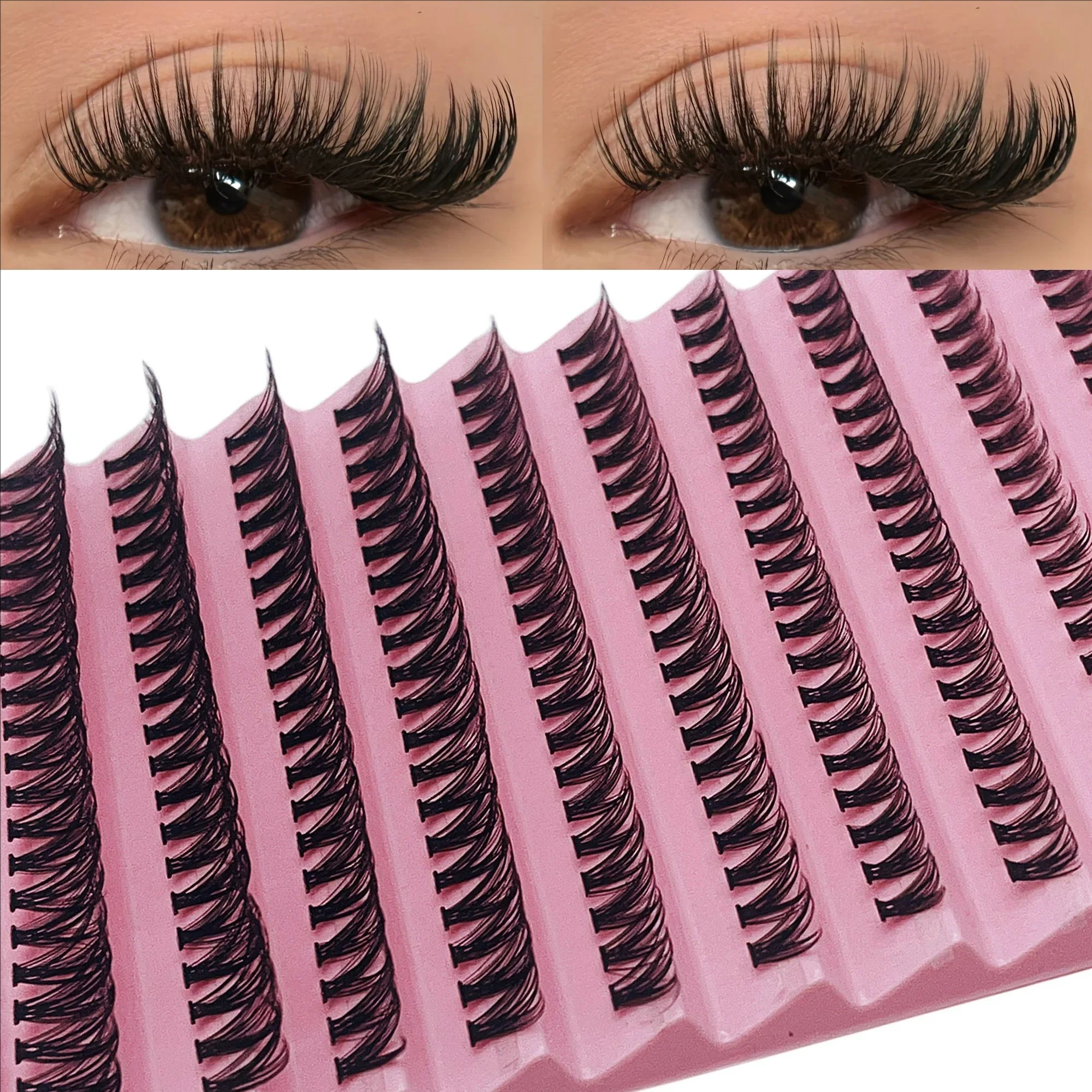 MJ 개별 속눈썹 8-16mm 200pcs 클러스터 속눈썹 자연 모양 혼합 트레이 DIY 속눈썹 확장 볼륨 속눈썹 클러스터 속눈썹