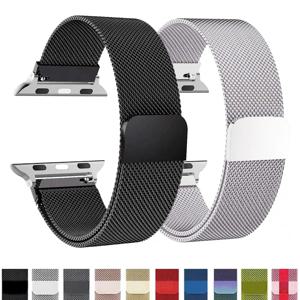 애플 워치 스트랩용 메탈 밴드 49mm 46mm 42mm 45mm 44mm 41mm 40mm 밀라니즈 루프 브레이슬릿 iWatch 11 10 9 8 7 6 5 4 SE 울트라용