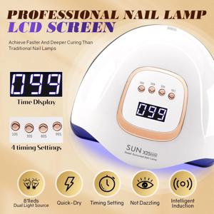 UV/LED 네일 램프 건조기 - 81 LED, 자동 센서, 4가지 타이머 설정, 젤 폴리쉬 매니큐어 및 페디큐어용 빠른 경화