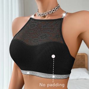 여성용 레이스 꽃무늬 골지 캐미솔, 섹시한 여성 속옷, 편안한 백리스 브래지어, 여성 란제리, 새로운 패션