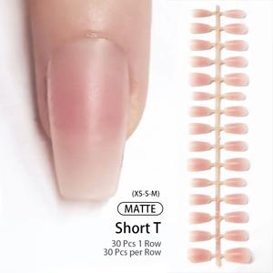 30Pcs 매트 누드 가짜 네일 패션 프레스 빠른 확장 웨어러블 틀린 손톱 간단한 전체 커버 네일 팁 매니큐어 네일 아트