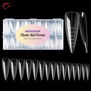 TP 75pcs/150pcs 스틸레토 듀얼 폼 네일 아크릴 빠른 빌딩 젤 몰드 풀 커버 확장 어퍼 몰드 틀린 네일 팁 탑 폼