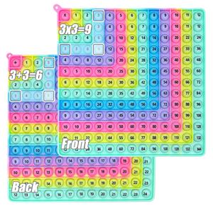 1-12 곱셈 추가 Fidget 수학 학습 장난감, 수학 시간 차트 푸시 버블 보드 게임, 수업 어린이를위한 선물