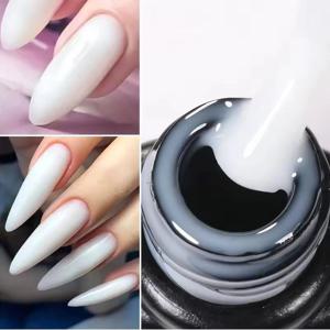 10ml 1-8개 밀키 화이트 퀵 익스텐션 젤 네일 폴리쉬 누드 컨스트럭트 하드 세미 퍼머넌트 아크릴 익스텐션 네일 아트 바니쉬