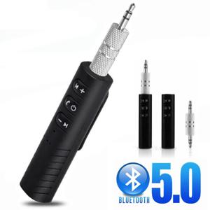 2 In 1 차량용 무선 블루투스 수신기 3.5mm 잭 AUX 오디오 차량용 무선 오디오 수신기 휴대폰 5.0 스피커 어댑터 핸즈프리