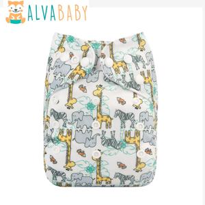 1pc ALVABABY 천 기저귀 아기 빨 수있는 현대 천 기저귀 조정 가능한 폴리 에스터 포켓 기저귀 쉘