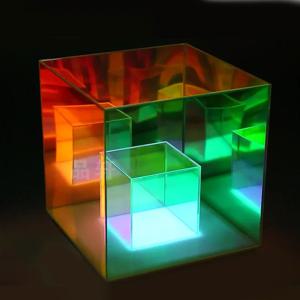 15cm 22cm 아크릴 색상 크리 에이 티브 LED 매직 큐브 라이트 원격 제어 RGB 분위기 램프 야간 조명 테이블 램프 참신 조명
