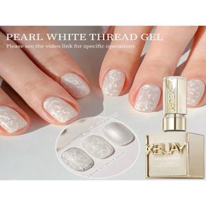 15ML 펄 화이트 스레드 젤 매니큐어 UV/LED 젤 담그기, 여성용 선물 및 결혼 선물용 홈 네일 살롱에 적합