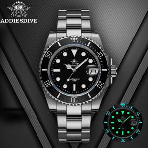 ADDIESDIVE 럭셔리 남성용 자동 시계 8215 기계식 시계 BGW9 빛나는 사파이어 다이버 시계 남성용 아날로그 시계 AD2503