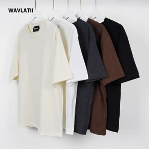 WAVLATII 여성을위한 대형 흰색 검정색 T 셔츠 패션 여성 캐주얼 플러스 사이즈 티셔츠 레이디 여름 streetwear 탑 WT2599