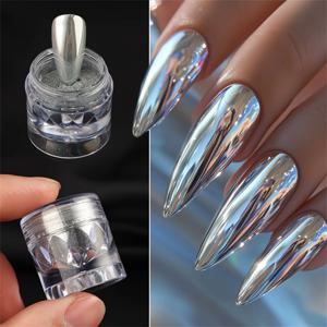 1/6pcs 네일 매직 미러 파우더 홀로그램 메탈 크롬 파우더 실버 골드 네일 폴리쉬 장식 예술 장식 도구 diy