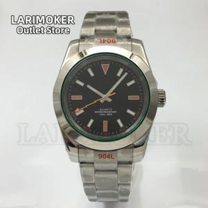 LARIMOKER Ronda515-12h 세련된 남성용 쿼츠 시계 36mm/39mm 그린 사파이어 블랙 화이트 다이얼 라이트닝 핸드 스틸 팔찌