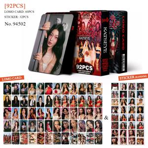 92개/세트 아이돌 KATSEYE 새 앨범 PINKY UP 로모 카드 및 스티커 엽서 다니엘라 윤채 라라 소피아 마논 메건 팬 선물