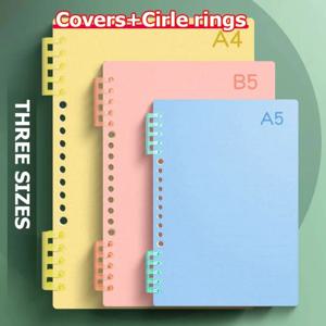 4Pcs PP 루스 리프 북 커버 A4 A5 B5 투명 DIY 루스 리프 노트북 다채로운 바인더 스파이럴 링 사무실 학교 용품