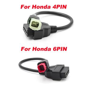 혼다용 오토바이 진단 케이블 4PIN 6PIN에서 16PIN 모터 OBD 2 연장 케이블 OBD2 커넥터 오토바이 OBD 어댑터