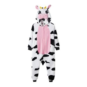 핑크 암소 Onesies 만화 동물 Onesie 여성 남성 소녀 소년 잠옷 할로윈 재미 있은 파티 정장 겨울 홈 전체 의상