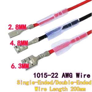 10PCS 2.8/4.8/6.3mm 절연 슬리브가 있는 스페이드 크림프 터미널 단일 종단 연결 와이어 콜드 크림프 터미널 길이 200mm