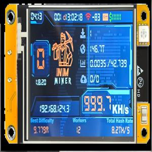 NMMiner NerdMiner V2 해시레이트 럭키 마이너 ESP32 2.4인치 스마트 디스플레이 암호화폐 솔로 로터리 960KH/s 비트코인 ESP32-024 보드