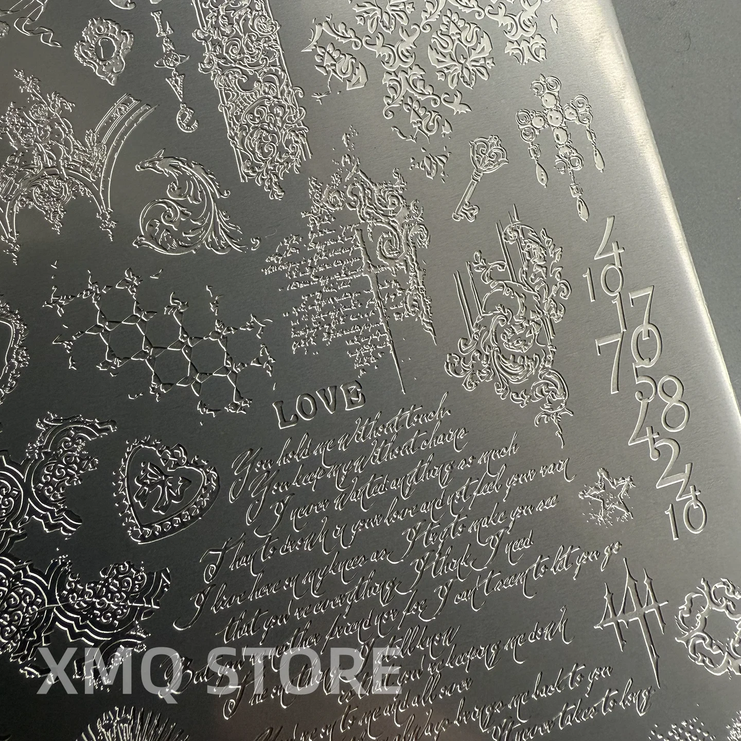 XMQ 네일 아트 스탬핑 플레이트 숫자 템플릿 문자 이미지 플레이트