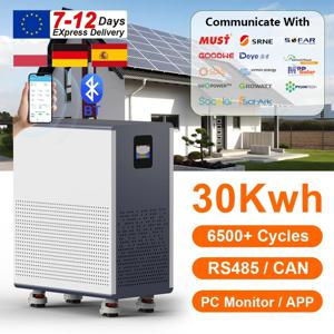 STOCK LiFePO4 48V 100Ah 5Kwh 300Ah 15Kwh 16S 블루투스 BMS 51.2V 30Kwh 48V 600Ah LiFePO4 가정용 에너지 저장 배터리