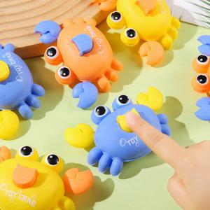 새로운 시뮬레이션 생물학 게 퍼즐 장난감 귀여운 바다 게 누름식 관성 반동 장난감 자동차