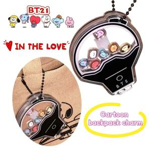 새로운 BT21 치미 RJ 타타 쿠키 훅키 코야 창의적인 개성 키링 만화 귀여운 여자친구 가방 장식