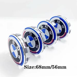 4개-AA 68mm56mm 10핀 BMW 50주년 기념 자동차 휠 허브 센터 커버 림 캡 배지 엠블럼 로고 자동차 외장 액세서리